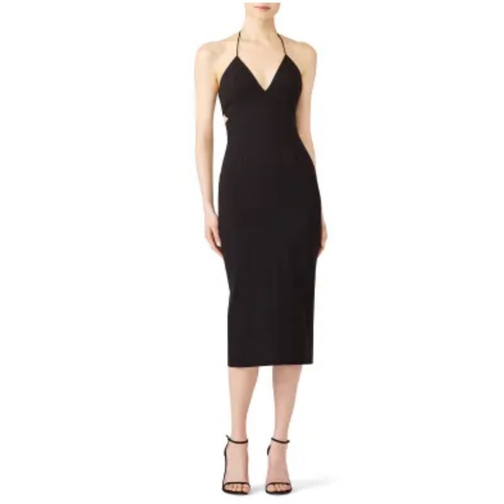 Fame and Partners Black Midi Dress